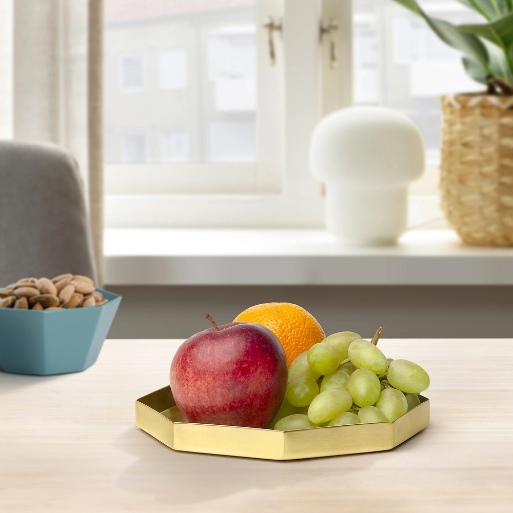 IKEA GOKVÄLLÅ  (ИКЕА ГОКВÄЛЛÅ)  -  Поднос для сервировки, золотистого цвета, 19x19x2 см