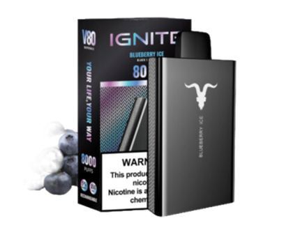 Ignite V80 Blueberry ice - черника-лёд 8000 затяжек 20мг (2%)