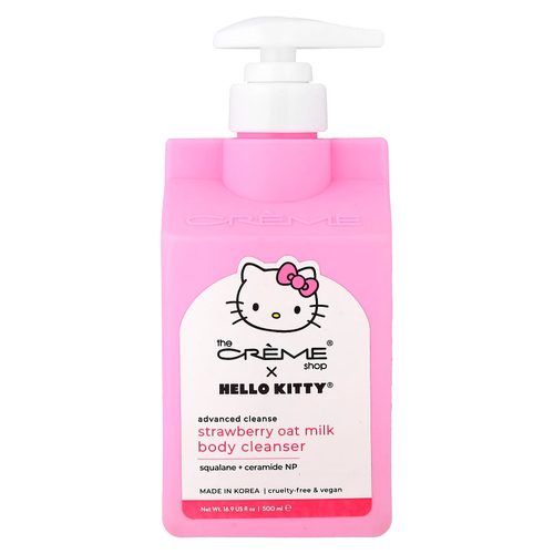 The Creme Shop, Hello Kitty®, улучшенная очищающая смесь для тела, клубничное овсяное молочко, 500 мл (16,9 жидк. унции)