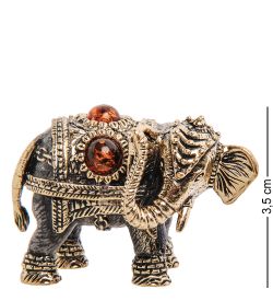 Народные промыслы AM- 494 Фигурка «Слон Ганеша» (латунь, янтарь)