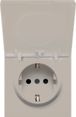 Накладка для розетки Schuko с крышкой, 16A 250 В~, матовый кашемир, серия R98