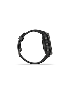 Garmin Fenix 7S Sapphire Solar титановый угольно-серый DLC с силиконовым ремешком (010-02539-25)