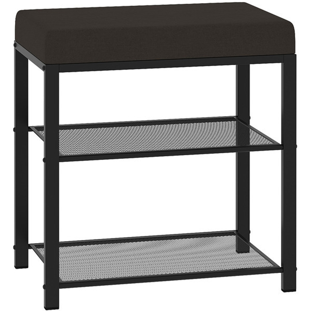 Банкетка «ТОРОНТО 13S» цвет каркаса черный, цвет сиденья серый