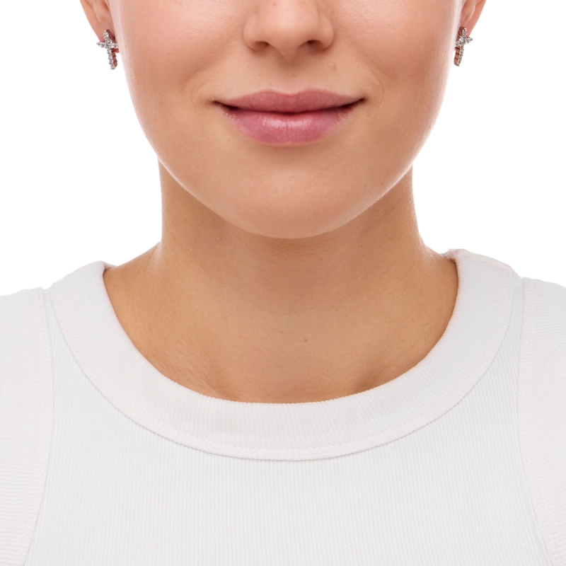 Серьги Блестящие Крестики