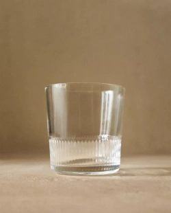 ZARA HOME СТЕКЛЯННЫЙ СТАКАН С РЕЛЬЕФНЫМ ДИЗАЙНОМ, ПРОЗРАЧНЫЙ
