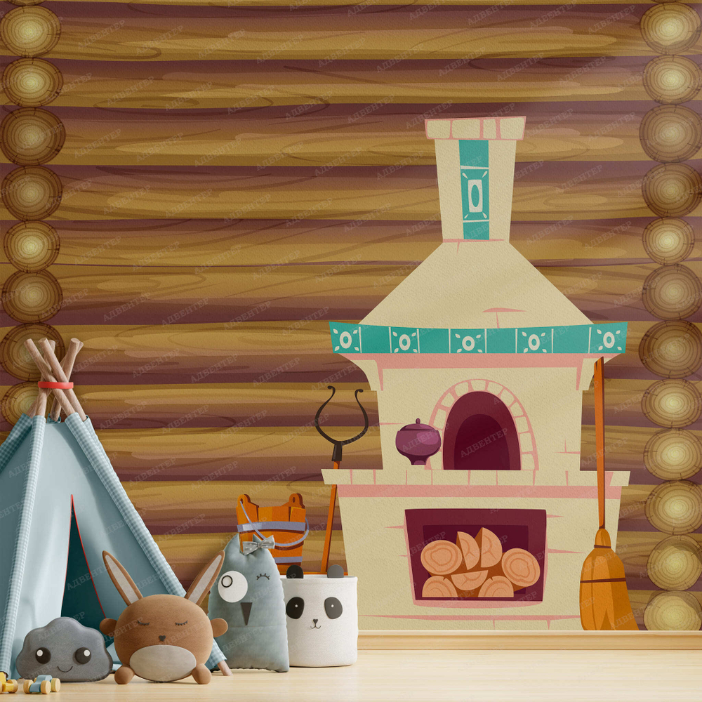 Фотообои для детского сада Русская печка 170