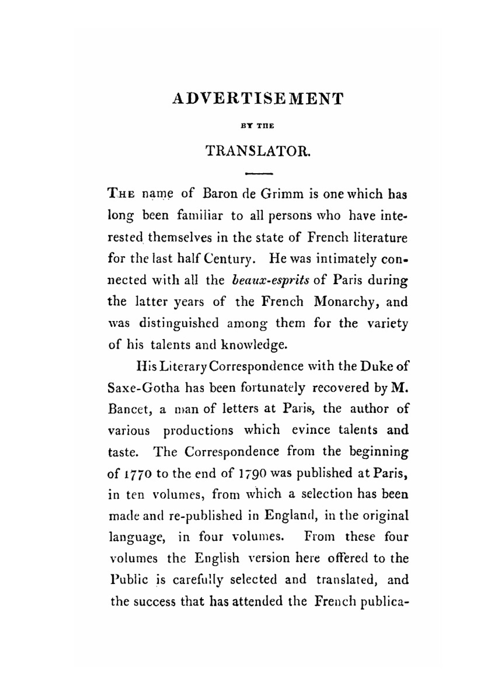 Historical & literary memoirs and anecdotes. Volume 1 | Friedrich Melchior Grimm