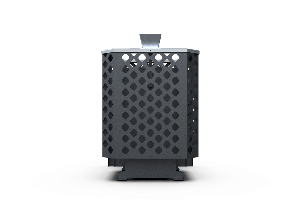 Банная печь Душа- 15 Сетка Перфорация Закрытая Каменка панорама