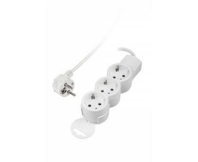Сетевой удлинитель -фильтр ПВС 3х0.75 6 роз. 1.8 м 10А белый, земля, выкл.