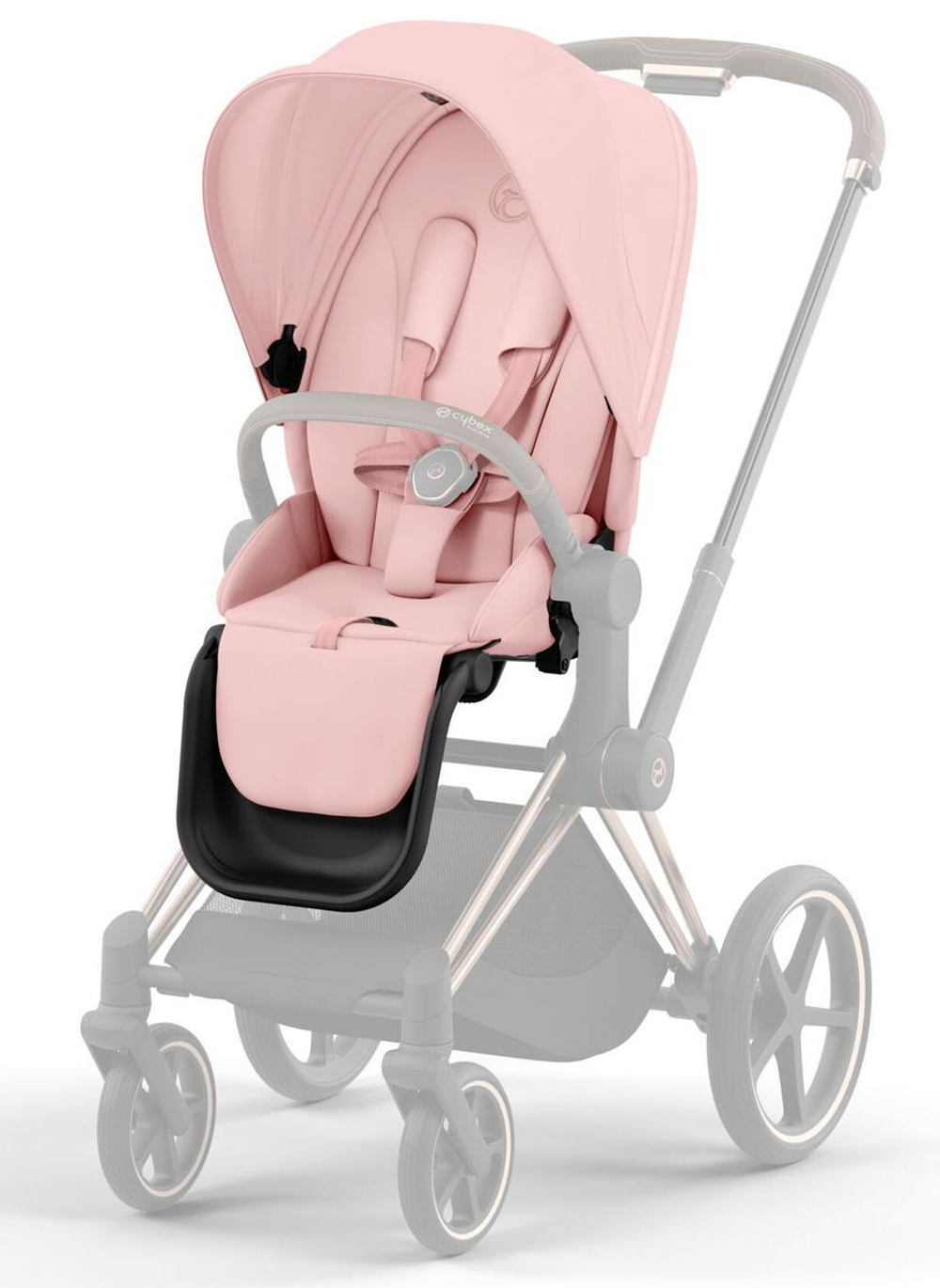 Коляска 3 в 1 Cybex Priam IV Rosegold complete и автокресло Aton S2 i-Size Hibiscus Red Peach Pink