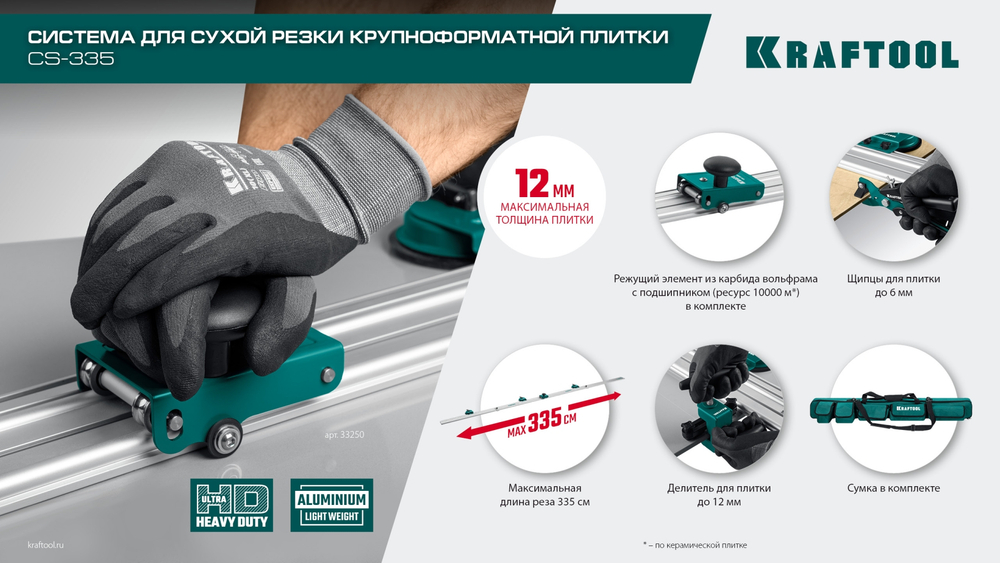 KRAFTOOL CS-335 22х6 мм, на подшипнике, режущий элемент для системы сухой резки крупноформатной плитки (33250-5)
