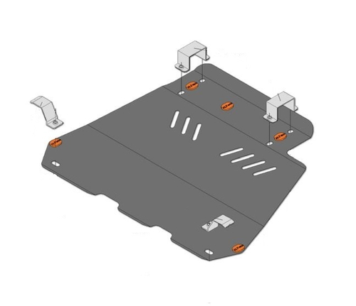 Защита ALFeco картера двигателя и кпп для Chery QQ 2006-2008, V-все (сталь 2 мм) арт.ALF0203st