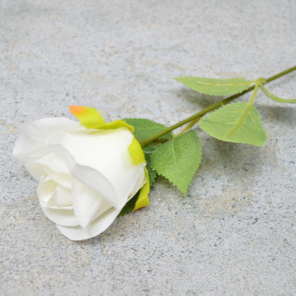 Цветы искусственные "Штучная роза" 51*7см, цвет белый