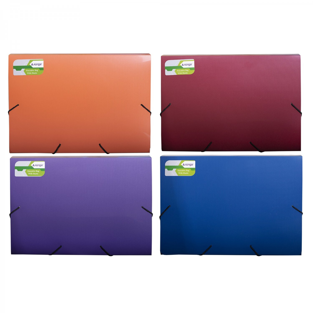 Папка на резинке Alingar, A4, 240х330х33 мм, 600 мкм, ассорти, матовая, "Flossy"