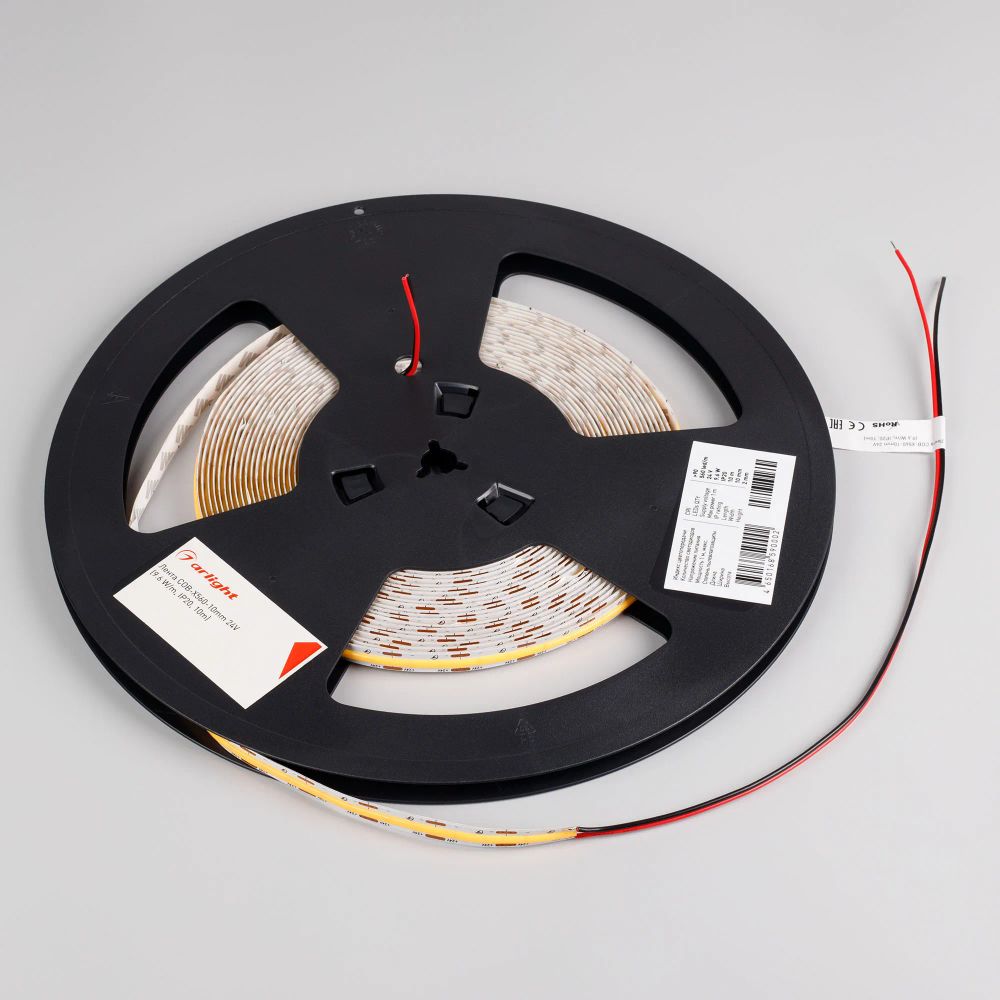 Светодиодная лента COB-X560-10mm 24V White6000 (9.6 W/m, IP20, 10m) (Arlight, 5 лет) 049058