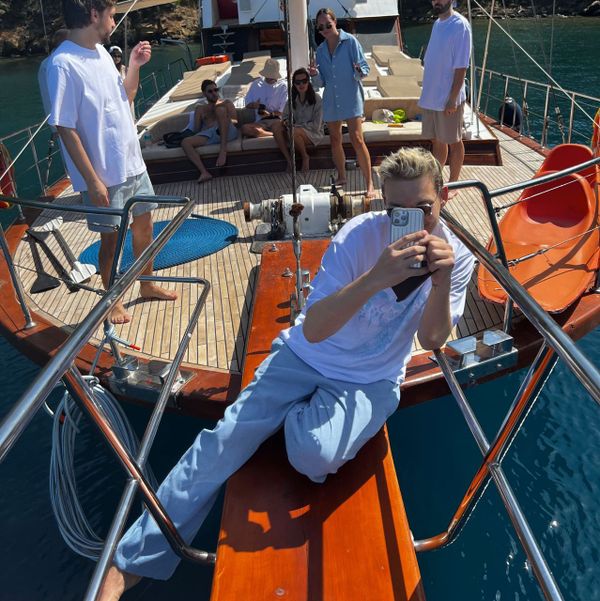 Брюки #4 Вельветовые Голубые - фото 5