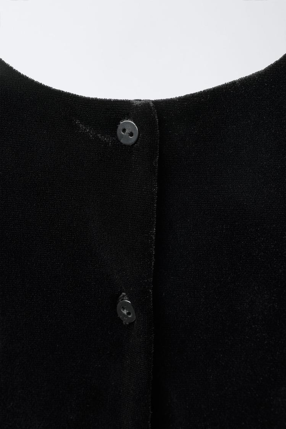 ZARA ДЛИННЫЙ БАРХАТНЫЙ КОМБИНЕЗОН С БАНТОМ, ЧЕРНЫЙ