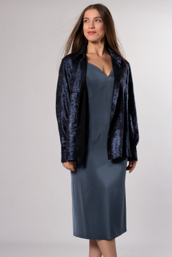 Блузка женская 3724зп, синий #182Сина093724зп