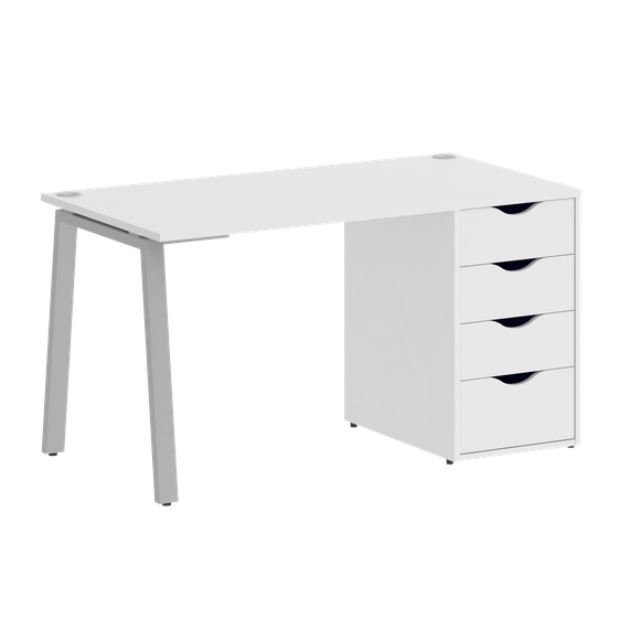 Home Office Стол письменный VR.SP-3-138.4.A Белый Бриллиант/Металл Серый 1380*720*750