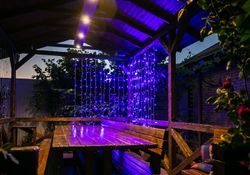 ULD-C3020-240-TTK BLUE-WHITE IP44 Занавес светодиодный с эффектом мерцания. 3х2м. Соединяемый. 240 светодиодов. Белый и синий свет. Провод прозрачный. TM Uniel