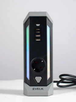 Вертикальный сетевой фильтр GAME TOWER EV-101, черный
