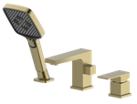 393532-S Смеситель на борт ванны водопад МАТ. ЗОЛОТО (3 отв.) ViEiR (8/1шт)