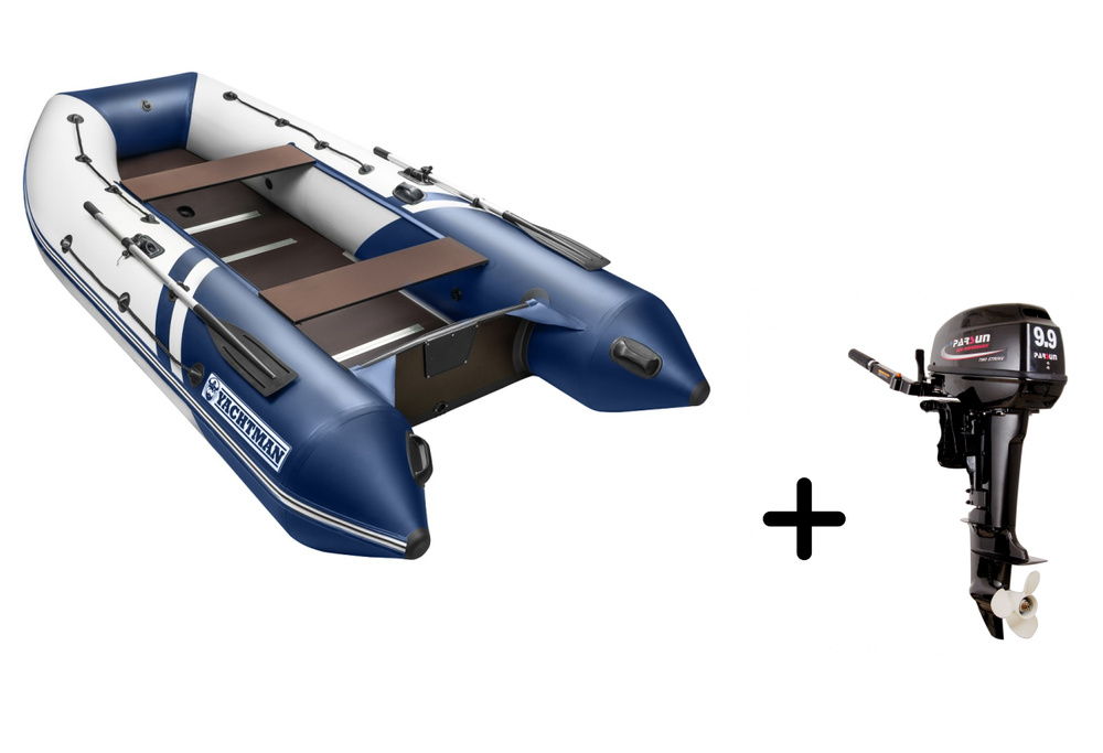 YACHTMAN-340 СК белый-синий + PARSUN T 9.9 (15) BMS (комплект лодка + мотор)