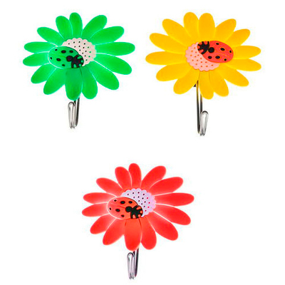 Крючки самоклеющиеся "Божья коровка на цветке", 2 шт. (440-333)