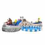 Надувной наземный аквапарк «Охотник и медведь» с тремя бассейнами, 30*30*7,4 м