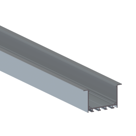 Встраиваемый алюминиевый профиль 65х35х2000. Цвет: Анодированное серебро