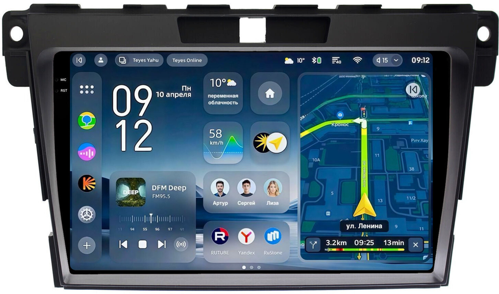 Магнитола для Mazda CX-7 2006-2012 - Teyes CC4-PRO монитор 9.5" 2K QLED на Android 13, Snapdragon 778G, AI, CarPlay, DSP, 4G SIM-слот