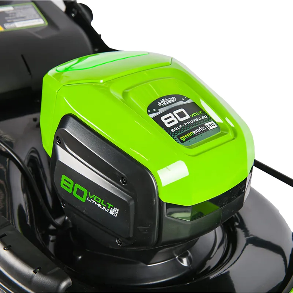 Аккумуляторная газонокосилка Greenworks GD80LM46SPK4 80V 80В самоходная (1 x 4 Ач, ЗУ) нож 46 см, 2501007UB
