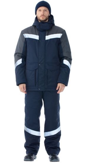 Костюм зимний "Андезит" полукомбинезон (т.синий/серый)