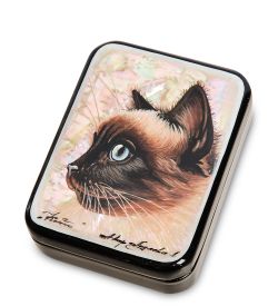 Народные промыслы ШК-55/168-A Шкатулка «Котик» исп. Лидяева
