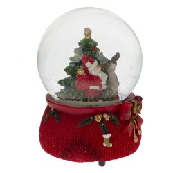 GAEM Фигурка декор в стекл шаре "Санта" (муз с ключ), D 10 см, L10,5 W10 H14 см