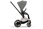 Коляска 2 в 1 Cybex Priam IV Mirage Grey, шасси Rose Gold