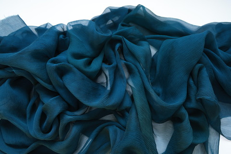 Натуральный шелк-крепон морская волна