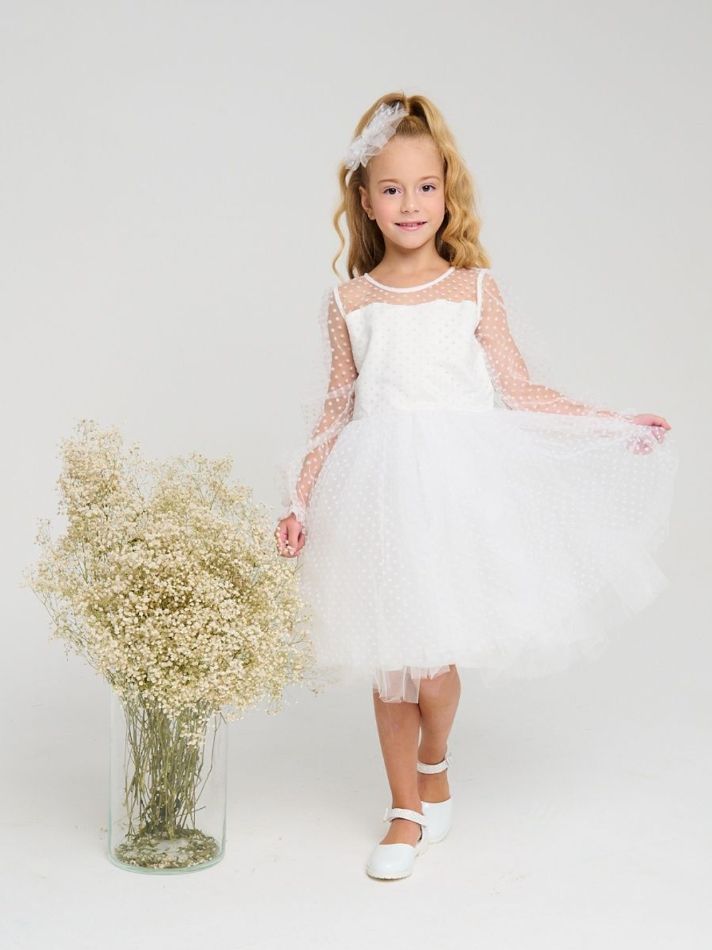 Пышное платье Уэнсдэй Аддамс (Wednesday Addams) в горох