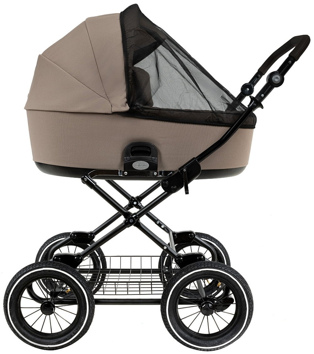 Детская коляска Roan Bass Next Classic d12 2.0 3 в 1 с автокреслом Pituso Baesa Pro Black,Beige Canopy BNC/80/2 Hazel/Black/руч.Black