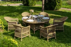 "Эспрессо-150 S" обеденная группа плетеная, цвет соломенный