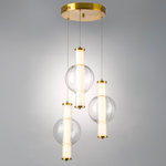 800133 Люстра BOTTO LED 3х6W 1820LM ЛАТУНЬ/ПРОЗРАЧНЫЙ/БЕЛЫЙ 3000K