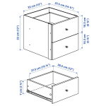 Стеллаж 4 ячейки с ящиками - IKEA KALLAX, 42х147 см, под беленый дуб, КАЛЛАКС ИКЕА