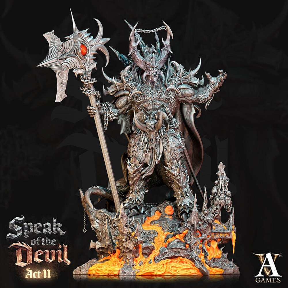 Grand Alliance Chaos Chaos Daemons Daemon Prince Демон-принц Кхорна с секирой миниатюра для dnd, днд, pathfinder, фентези, Настольная игра, НРИ, Варгейм, РПГ