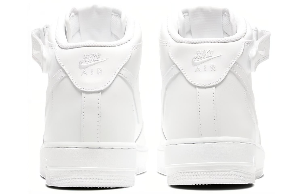 Nike Air Force 1 07 synthetic leather retro style wrapped non-slip mid-top sneakers men's white