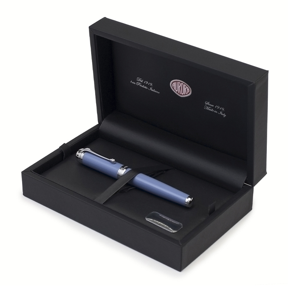 Перьевая ручка Aurora Talentum Resina blue resin CT, перо - F, в подарочной коробке