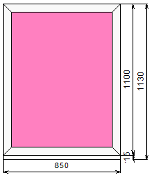 Пластиковое окно 1100 х 850 ТермА Эко с глухой створкой