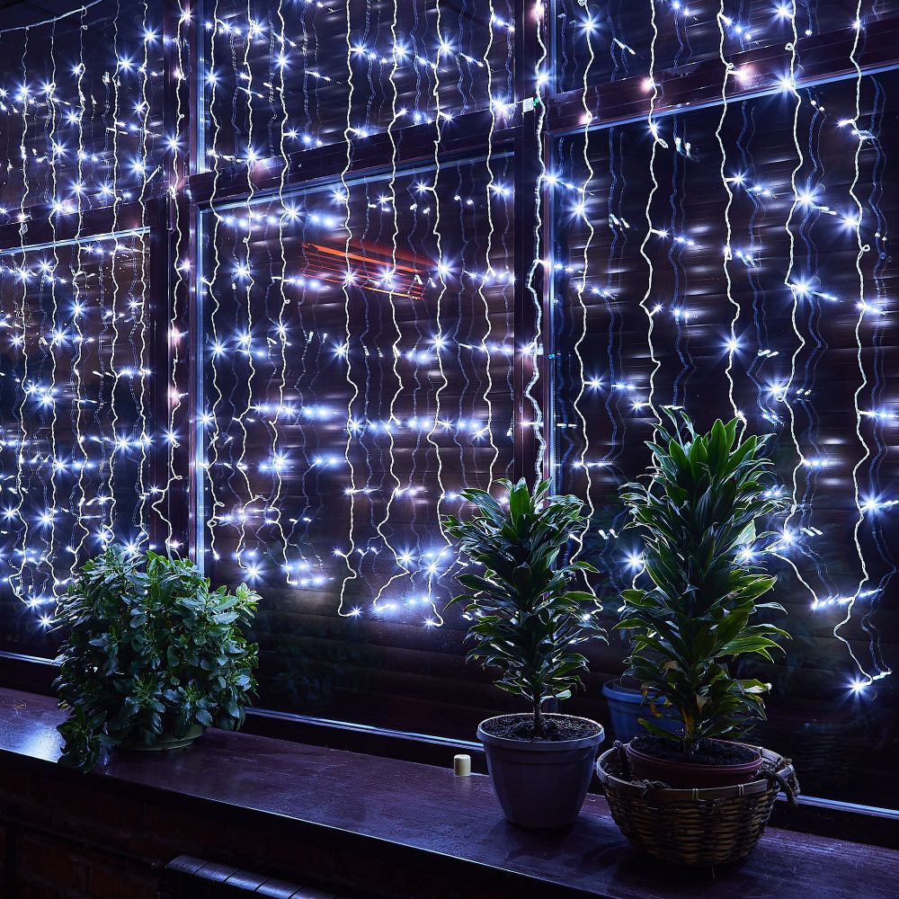 ULD-C3020-160-DTA WHITE IP20 Занавес светодиодный. 3х2м. 160 светодиодов. Белый свет. Провод прозрачный. TM Uniel