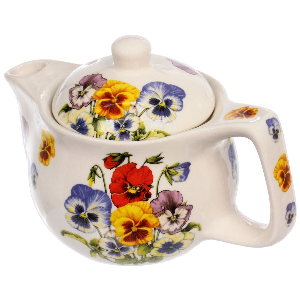 Чайник заварочный керамический 350мл с ситом «Фиалки»