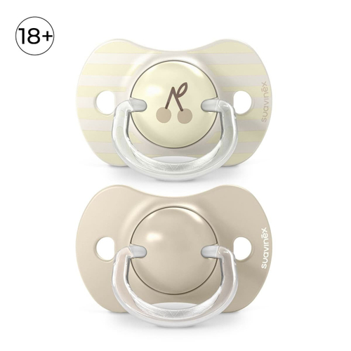 Набор физиологических пустышек Suavinex Birdies бежевый, 18+ мес, 2 шт