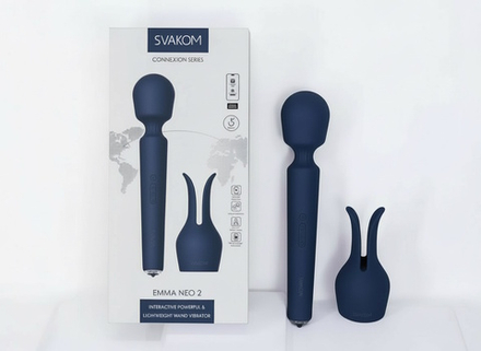 Emma Neo 2 Смарт-вибромассажёр с функцией нагрева, синий - 29 см